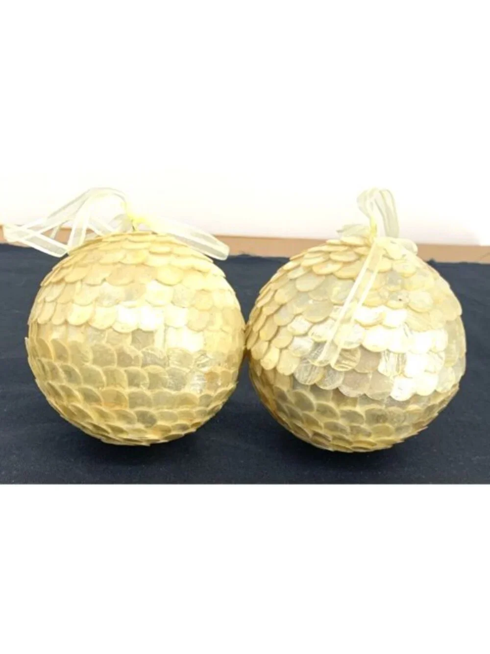 Capiz Shell Christmas Ornaments Scale Pattern Round 5